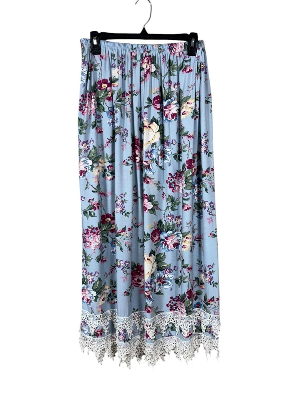Vintage Floral Maxi Skirt Small Cottage Prairie Lace Romantic Feminine Coachella - Picture 2 of 5
